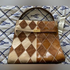 Tory Burch Lee Radziwill Diamond Exotic Double Bag
